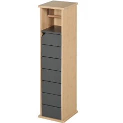 Homcom Support papier toilette - porte-papier toilette - armoire pour papier toilette - 2 niveaux + sortie papier MDF gris bambou
