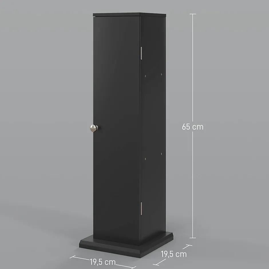 Homcom Support papier toilette - porte-papier toilette - armoire pour papier toilette - 3 niveaux + sortie papier MDF noir* Meuble Wc
