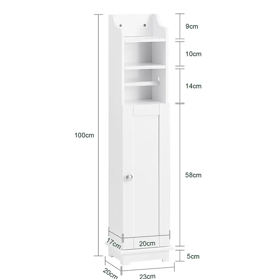Sobuy Support Papier Toilette Armoir Toilettes FRG177-W,* Meuble De Salle De Bains Faible Profondeur