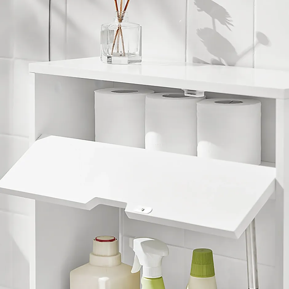 Sobuy Support Papier Toilette, Armoire Toilettes WC, BZR48-W,