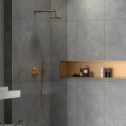 Swiss Aqua Technologies Aurum Niche de Douche à encastrer, Acier Inoxydable 304, 120x28x10cm, Cuivre brossé PVD (SATAURN12128BRG)* Etagère Salle De Bains