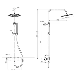 Swiss Aqua Technologies Aurum colonne de douche avec mitigeur thermostatique + douchette 2 jets + douche de tête, or rose brossé* Colonne De Douche Hydromassante