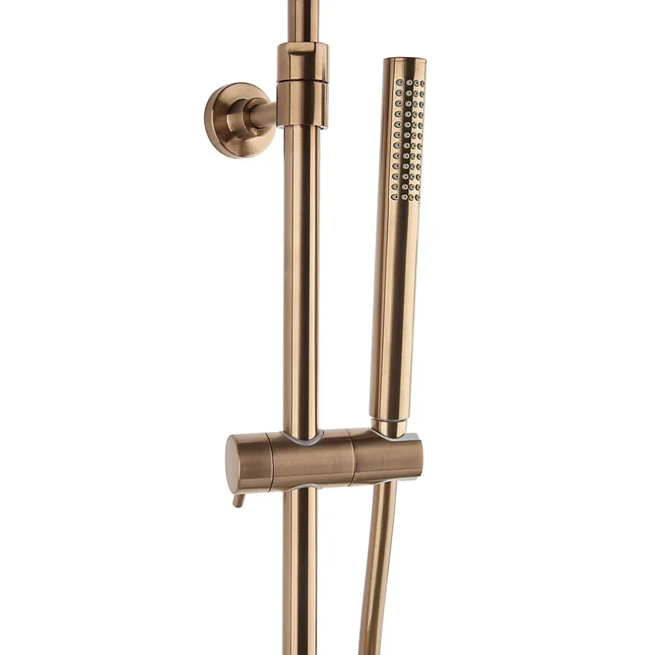 Swiss Aqua Technologies Aurum colonne de douche avec mitigeur thermostatique + douchette 2 jets + douche de tête, or rose brossé* Colonne De Douche Hydromassante