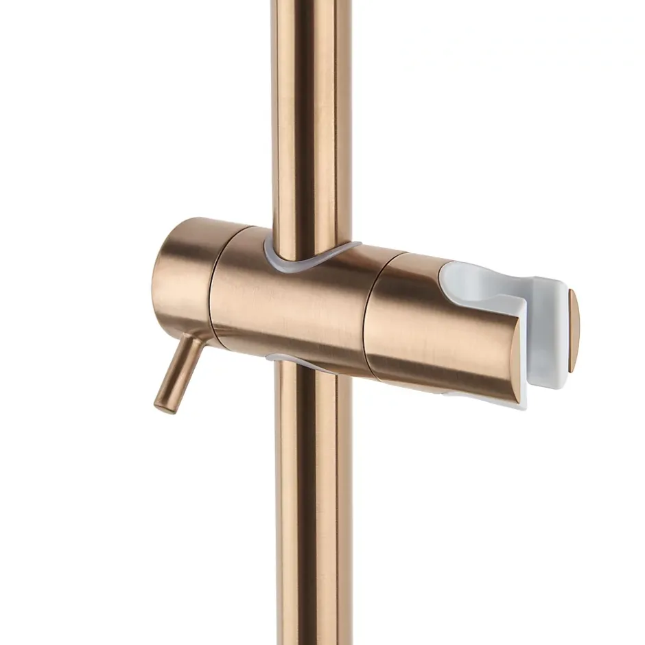Swiss Aqua Technologies Aurum colonne de douche avec mitigeur thermostatique + douchette 2 jets + douche de tête, or rose brossé* Colonne De Douche Hydromassante