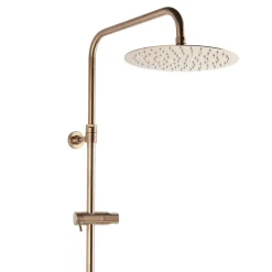 Swiss Aqua Technologies Aurum colonne de douche avec mitigeur thermostatique + douchette 2 jets + douche de tête, or rose brossé* Colonne De Douche Hydromassante
