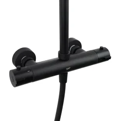 Swiss Aqua Technologies Aurum colonne de douche avec mitigeur thermostatique + douchette 3 jets + douche de tête, noir mat* Colonne De Douche Hydromassante
