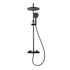 Swiss Aqua Technologies Aurum colonne de douche avec mitigeur thermostatique + douchette 3 jets + douche de tête, noir mat* Colonne De Douche Hydromassante
