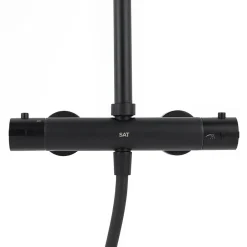 Swiss Aqua Technologies Aurum colonne de douche avec mitigeur thermostatique + douchette 3 jets + douche de tête, noir mat* Colonne De Douche Hydromassante