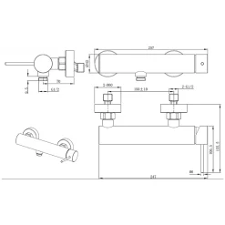 Swiss Aqua Technologies Aurum mitigeur de douche mural 150 mm à levier sans set de douche, or (SATBAUR268BG)* Robinet De Douche