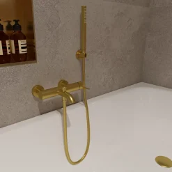 Swiss Aqua Technologies Aurum mitigeur bain/douche 150 mm à levier, or brossé (SATBAUR222BG)* Robinet De Baignoire