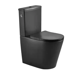 Swiss Aqua Technologies Brevis WC à poser sans bride + abattant softclose, noir mat (SATBRE031RREXVPBKM)