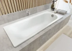 Swiss Aqua Technologies By Kaldewei Vivien 150 x 70 cm Baignoire gain de place 82 L en acier émaillé, sans pieds, blanc* Baignoire Droite