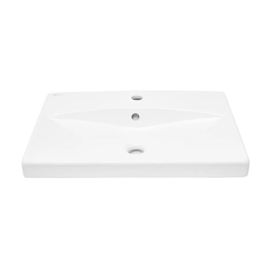 Swiss Aqua Technologies Brevis Lavabo suspendu avec trou pour robinetterie au milieu, 60x45x14cm (SATBRE6045S)* Lavabo