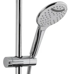 Swiss Aqua Technologies Colonne douche, Douchette 3 jets, mitigeur thermostatique, Barre réglable en hauteur, Chrome/Blanc