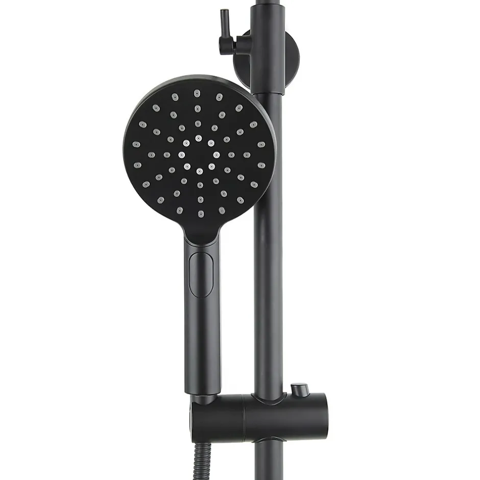 Swiss Aqua Technologies Colonne de douche avec mitigeur mécanique + Douche de tête 200mm + Douchette 3 jets, Noir mat (SATSSPKC)* Colonne De Douche Mécanique