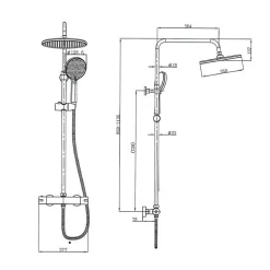 Swiss Aqua Technologies Colonne de douche XXL 250 avec mitigeur thermostatique, Douchette 3 jets, chrome (SATSSTKE)