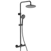 Swiss Aqua Technologies Colonne de douche avec mitigeur thermostatique + Douche de tête 240 mm + Douchette 2 jets, Noir