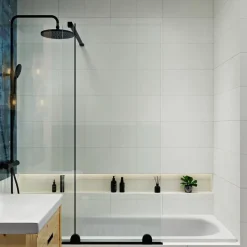 Swiss Aqua Technologies Colonne de douche avec mitigeur thermostatique + Douche de tête 240 mm + Douchette 2 jets, Noir
