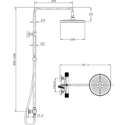 Swiss Aqua Technologies Colonne de douche avec mitigeur thermostatique + Douche de tête 240 mm + Douchette 2 jets, Noir