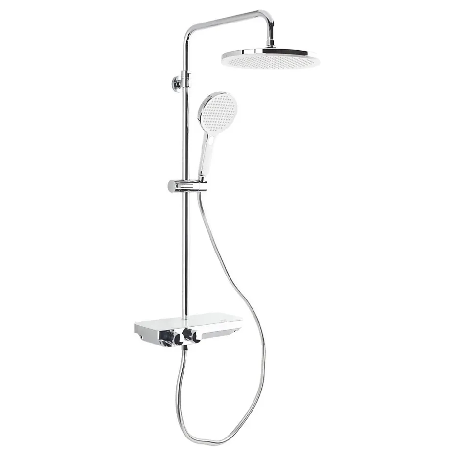 Swiss Aqua Technologies Colonne de douche avec mitigeur thermostatique et tête de douche XXL 255mm, Chrome (SATSSTPBCH)