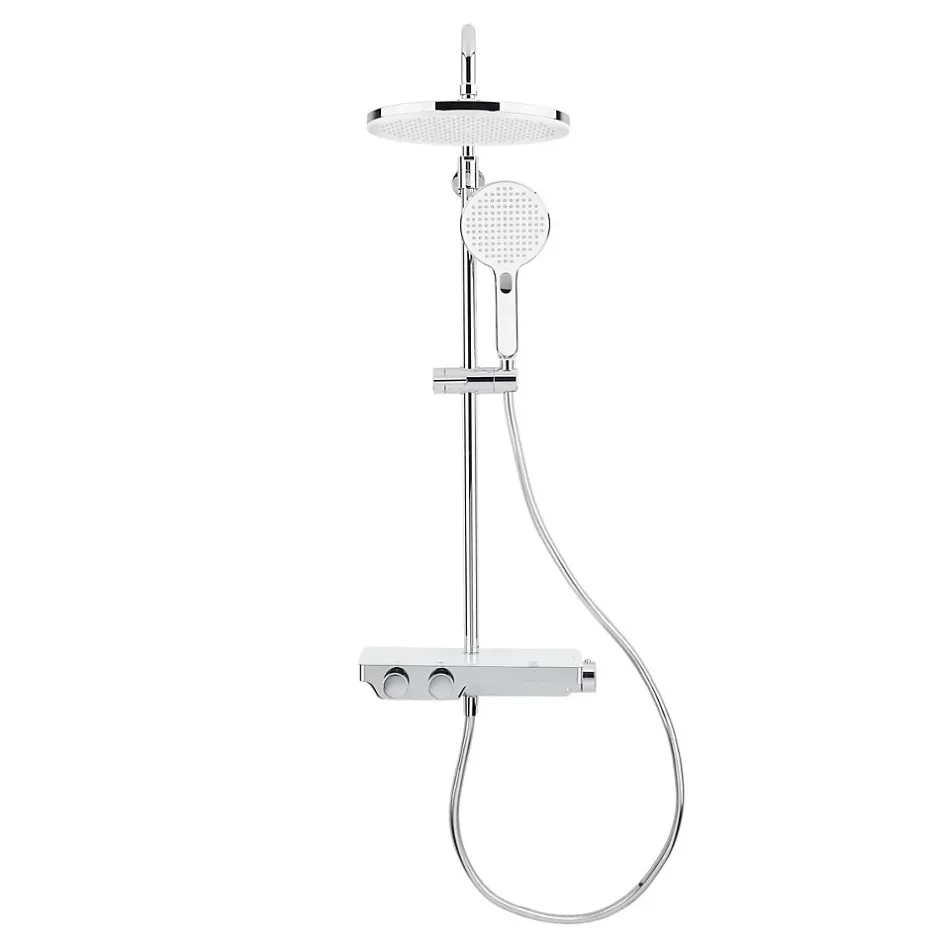 Swiss Aqua Technologies Colonne de douche avec mitigeur thermostatique et tête de douche XXL 255mm, Chrome (SATSSTPBCH)