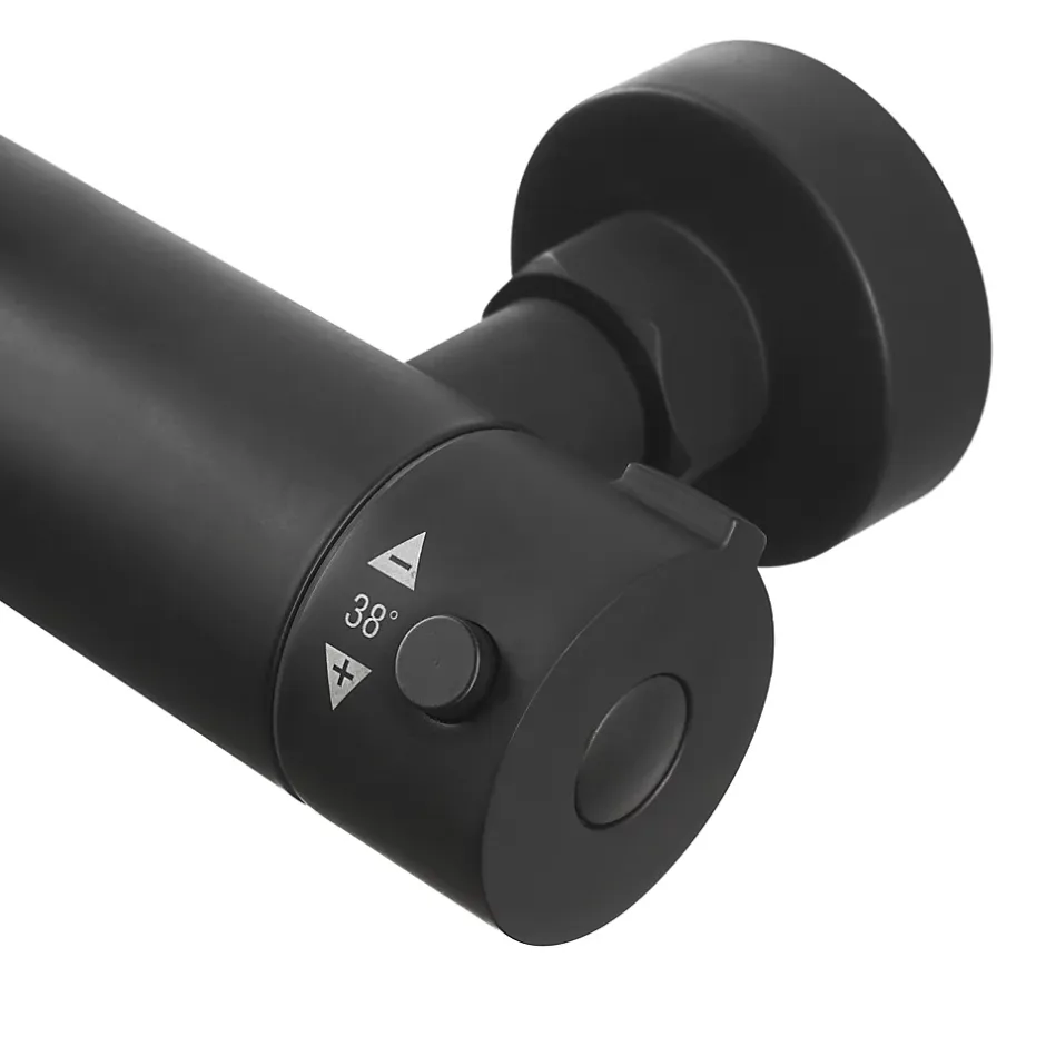 Hansgrohe Swiss Aqua Technologies Colonne de douche XXL 250 avec mitigeur thermostatique, Douchette 3 jets, noir mat (SATSSTKEC)
