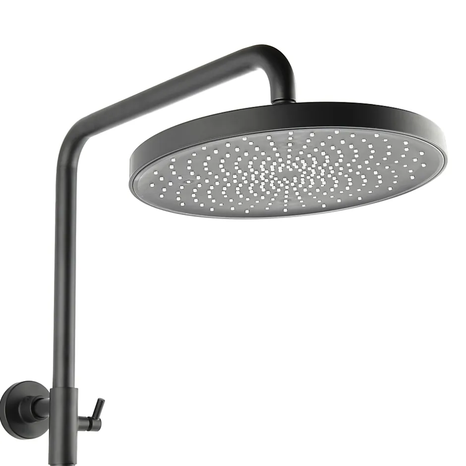 Hansgrohe Swiss Aqua Technologies Colonne de douche XXL 250 avec mitigeur thermostatique, Douchette 3 jets, noir mat (SATSSTKEC)