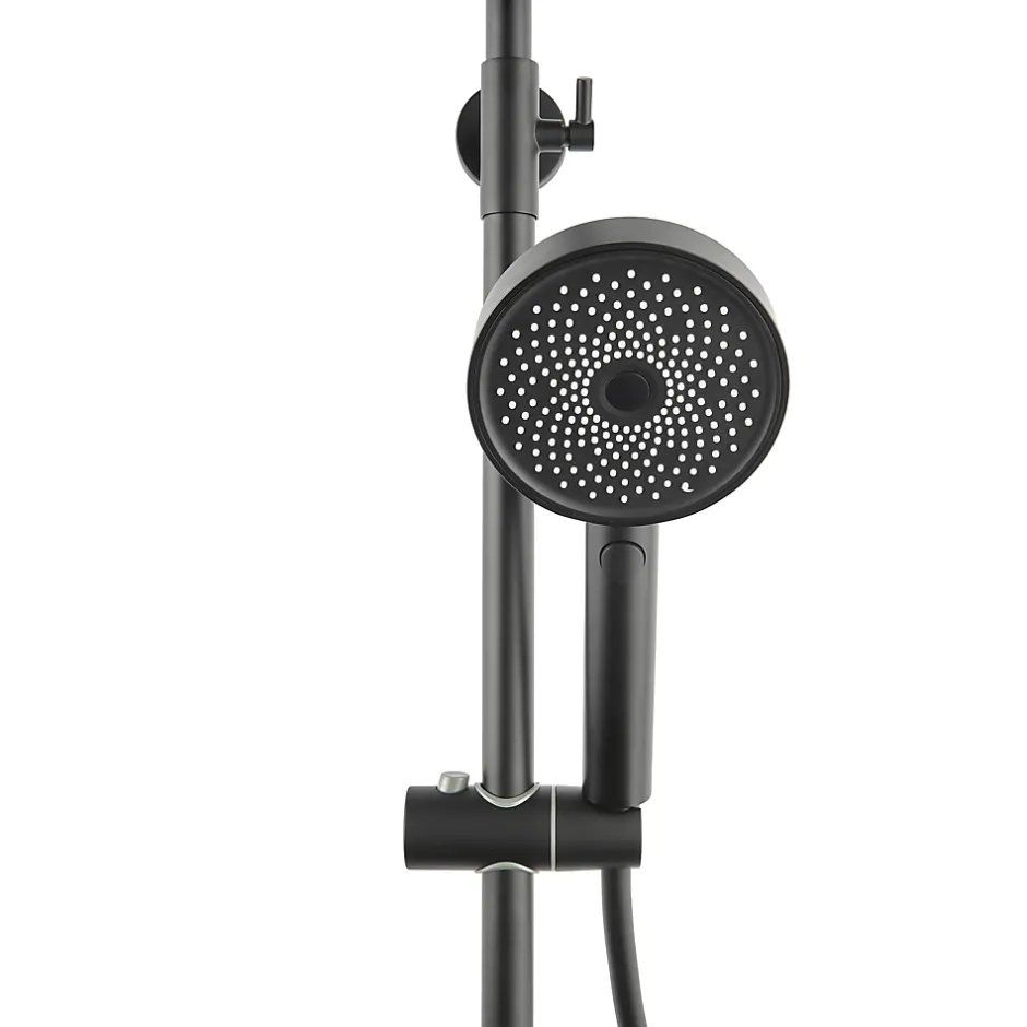 Hansgrohe Swiss Aqua Technologies Colonne de douche XXL 250 avec mitigeur thermostatique, Douchette 3 jets, noir mat (SATSSTKEC)