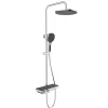 Swiss Aqua Technologies Colonne de douche avec douchette 3 jets, Mitigeur thermostatique, Barre réglable en hauteur, Noir/Chrome