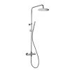 Swiss Aqua Technologies Colonne de douche, douchette stick Mitigeur thermostatique Barre réglable en hauteur, Gun métal SATDASSTK* Colonne De Douche Hydromassante
