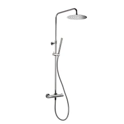Swiss Aqua Technologies Colonne de douche, douchette stick Mitigeur thermostatique Barre réglable en hauteur, Gun métal SATDASSTK* Colonne De Douche Hydromassante