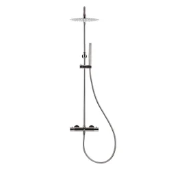 Swiss Aqua Technologies Colonne de douche, douchette stick Mitigeur thermostatique Barre réglable en hauteur, Gun métal SATDASSTK* Colonne De Douche Hydromassante