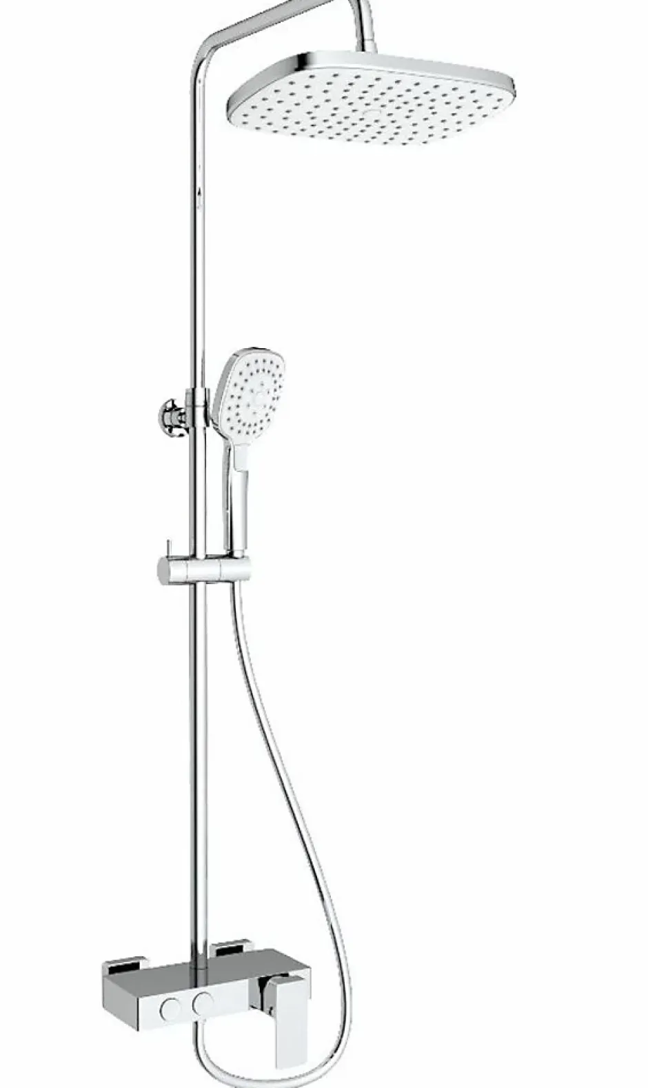 Swiss Aqua Technologies Colonne de douche avec mitigeur mécanique blanc / chrome et tête de douche XXL de 288mm (SATSSPHP)