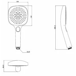 Swiss Aqua Technologies Douchette à main 3 jets, blanc/chrome (SATBSRS61)