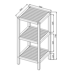 Swiss Aqua Technologies Etagère sur pied Naturel Home 36x79x36 cm, bois (HOMEREG3)* Etagère Salle De Bains
