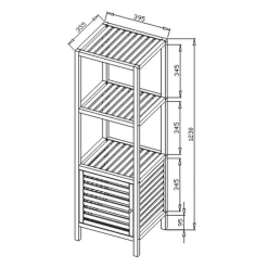 Swiss Aqua Technologies Etagère sur pied Naturel Home 35,5x123x39,5 cm, bois (HOMEREG4)* Etagère Salle De Bains