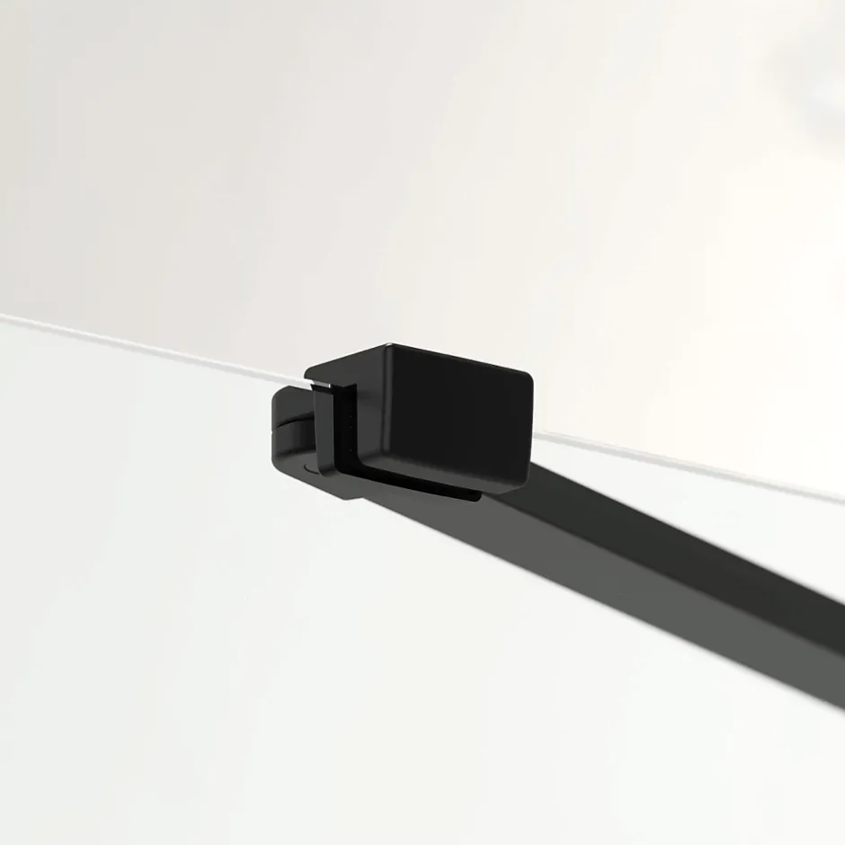 Swiss Aqua Technologies Fusion ensemble porte pivotante /paroi 100x80cm anticalcaire avec profilés noir mat (SATFUD100S80C)