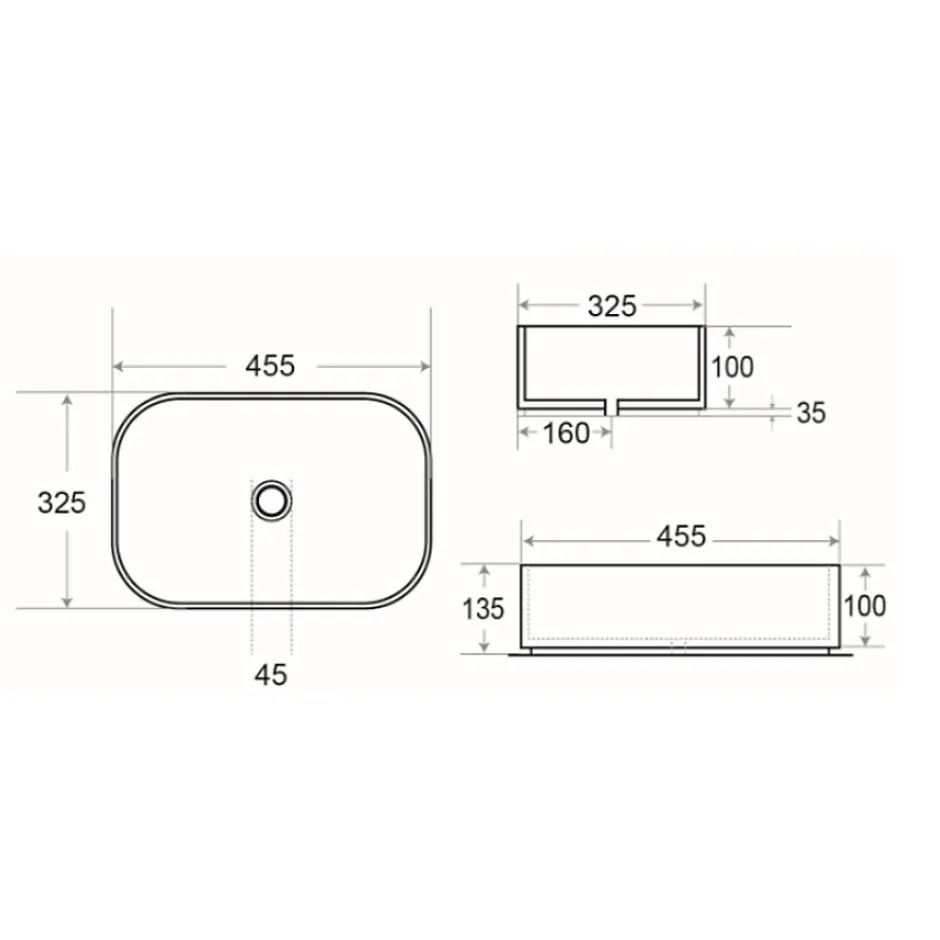 Swiss Aqua Technologies Infinitio Vasque à poser 45,5 x 32,5 x 13,5 cm, sans trop-plein, Vert foncé mat (SATINF4532DGEM)* Vasque À Poser