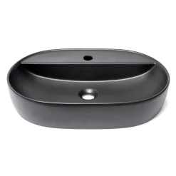 Swiss Aqua Technologies Infinitio Vasque à poser 60x40 cm, sans trop-plein, avec trou pour robinetterie, Noir mat (SATINF6040BKM)* Vasque À Poser