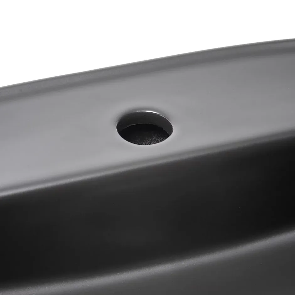 Swiss Aqua Technologies Infinitio Vasque à poser 60x40 cm, sans trop-plein, avec trou pour robinetterie, Noir mat (SATINF6040BKM)* Vasque À Poser