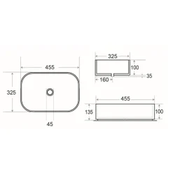 Swiss Aqua Technologies Infinitio Vasque à poser 45,5 x 32,5 x 13,5 cm, sans trop-plein, Gris mat (SATINF4532LGRM)