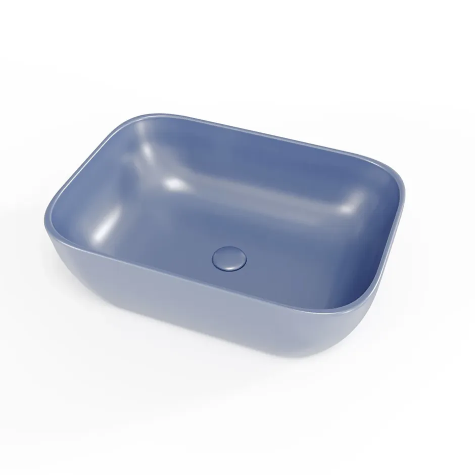 Swiss Aqua Technologies Infinitio Vasque à poser 45,5 x 32,5 x 13,5 cm, sans trop-plein, Bleu foncé mat (SATINF4532DBLM)