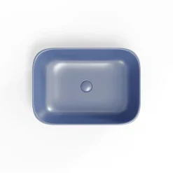 Swiss Aqua Technologies Infinitio Vasque à poser 45,5 x 32,5 x 13,5 cm, sans trop-plein, Bleu foncé mat (SATINF4532DBLM)