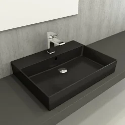 Swiss Aqua Technologies Lavabo rectangulaire noir mat SAT Infinitio 60,5x46,5 cm (SATINF6046BKM)* Vasque À Poser