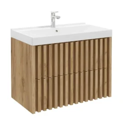 Swiss Aqua Technologies Meuble de salle de bain avec lavabo SAT Delano 80x46 cm chêne mat (DELANO80ZDUM)* Meuble Vasque