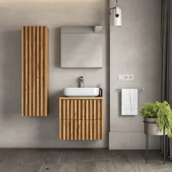 Swiss Aqua Technologies Meuble de salle de bain haut SAT Delano chêne mat (DELANOV35DD)* Armoire De Salle De Bains|Meuble De Salle De Bains Faible Profondeur