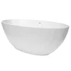 Swiss Aqua Technologies Meda Baignoire ilot autoportante 167x82,3 cm en marbre coulé 309L, sans pieds, blanc (SATME1670):