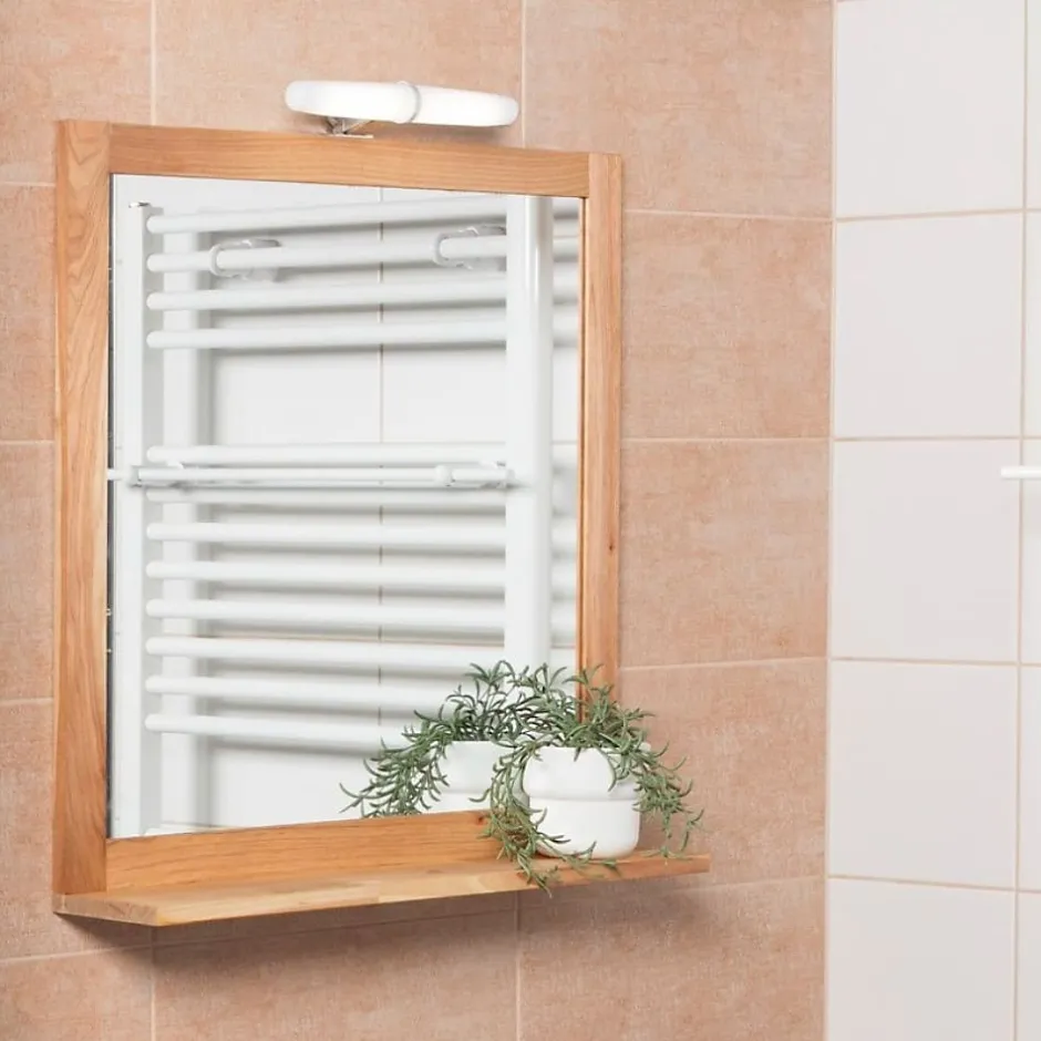 Swiss Aqua Technologies Miroir avec étagère Naturel Home 60x61,5 cm, bois (HOMEZRC)* Miroir Simple