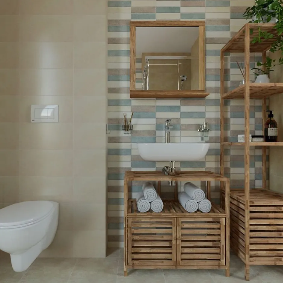 Swiss Aqua Technologies Miroir avec étagère Naturel Home 60x61,5 cm, bois (HOMEZRC)* Miroir Simple