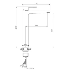 Swiss Aqua Technologies Mood mitigeur lavabo XL avec levier sans tirette, G3/8, chrome (SATBSMOOD285)* Robinet Lavabo Et Vasque